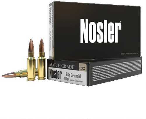 6.5 Grendel 20 Rounds Ammunition Nosler 123 Grain Hollow Point Boat Tail